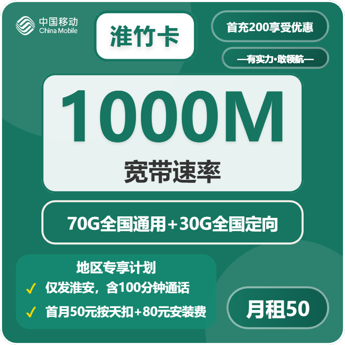 淮安流量卡套餐介绍:2026年4月中旬江苏淮安广电、联通、移动流量卡办理哪个好?